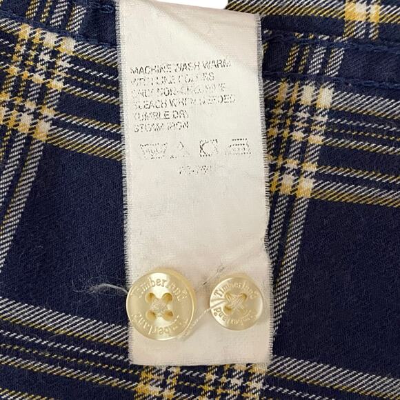 Timberland Men's Plaid Shirt Blue Beige Cotton Button Up Size XXL 2XL Country - Picture 4 of 11